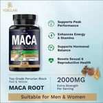 Premium Organic Black Maca Capsules 2000MG Extra Strength with fair trade coffee and organic maca powder