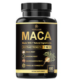 Premium 7-in-1 Maca Complex Capsules 1500MG with organic fair trade coffee and organic maca powder