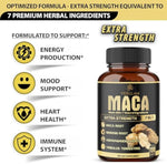 Premium 7-in-1 Maca Complex Capsules 1500MG with organic fair trade coffee and organic maca powder