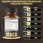 Premium 7-in-1 Maca Complex Capsules 1500MG with organic fair trade coffee and organic maca powder